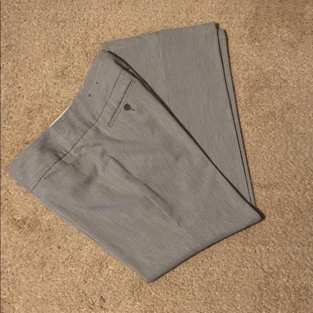 Grey pin stripe wide leg slacks